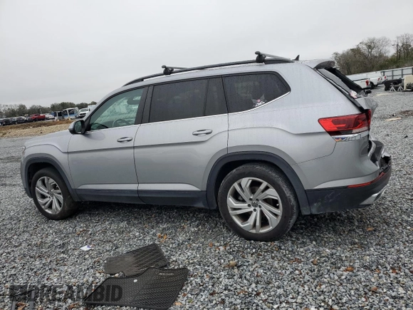 2021 Volkswagen Atlas SE with VIN 1V2JP2CA0MC524266, listed as a Copart auction lot 88960715 with 58,438 mi miles and Non repairable. Bid and sale history available at DreamBid. Image 2.