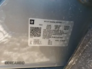 2019 GMC Acadia SLE with VIN 1GKKNSLSXKZ107501, listed as a Copart auction lot 45124995 with 123,532 mi miles and Salvage Title. Bid and sale history available at DreamBid. Image 15.