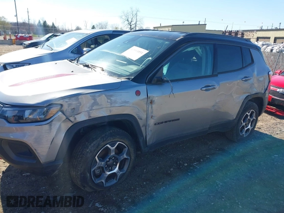 2022 Jeep Compass Trailhawk z VIN 3C4NJDDB8NT192316, wystawiony jako IAAI lot #42044851 z przebiegiem 12 656 mil mil oraz . Historia ofert i sprzedaży dostępna na DreamBid. Obrazek 6.