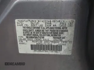 2010 Nissan Sentra SR with VIN 3N1AB6AP8AL712700, listed as a IAAI auction lot 41937239 with 209,455 mi miles and . Bid and sale history available at DreamBid. Image 9.