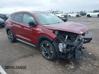2019 Hyundai Tucson SEL with VIN KM8J33ALXKU855608, listed as a IAAI auction lot 41906199 with 52,741 mi miles. Bid and sale history available at carsss.com. Image 1.