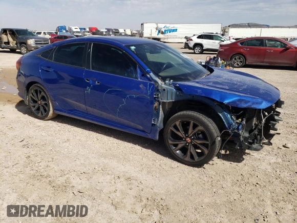 2019 Honda Civic Sedan Sport with VIN 19XFC2F89KE013799, listed as a Copart auction lot 49402445 with 130,617 mi miles and Salvage Title. Bid and sale history available at carsss.com. Image 4.