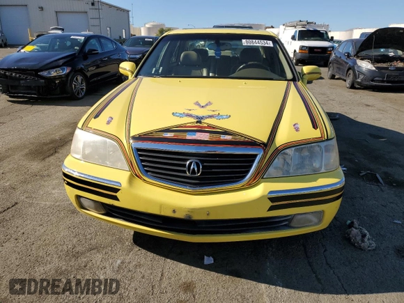 2002 Acura RL with VIN JH4KA96502C004482, listed as a Copart auction lot 80844534 with 0 mi miles and Clean Title. Bid and sale history available at carsss.com. Image 5.