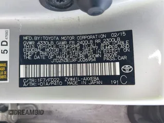 2015 Toyota Prius Two with VIN JTDZN3EUXFJ026954, listed as a IAAI auction lot 41980948 with 128,870 mi miles and . Bid and sale history available at DreamBid. Image 9.