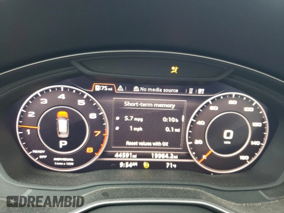 2018 Audi A4 allroad Premium Plus with VIN WA18NAF4XJA062791, listed as a Copart auction lot 67117774 with 44,591 mi miles and Salvage Title. Bid and sale history available at carsss.com. Image 9.