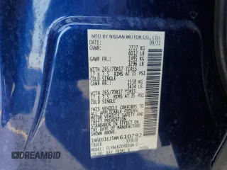 2022 Nissan Frontier Pro-X with VIN 1N6ED1EJ5NN610792, listed as a Copart auction lot 59897795 with 51,214 mi miles and Salvage title. Bid and sale history available at DreamBid. Image 12.