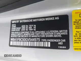 2016 BMW 2 Series 228i with VIN WBA1F9C50GV544975, listed as a IAAI auction lot 42426019 with 82,719 mi miles and . Bid and sale history available at DreamBid. Image 9.