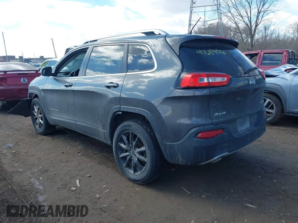 2015 Jeep Cherokee Limited with VIN 1C4PJMDB7FW591772, listed as a IAAI auction lot 41684106 with 118,708 mi miles and . Bid and sale history available at DreamBid. Image 3.
