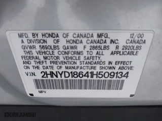 2001 Acura MDX Touring Pkg with VIN 2HNYD18641H509134, listed as a IAAI auction lot 41309661 with 190,278 mi miles. Bid and sale history available at carsss.com. Image 9.