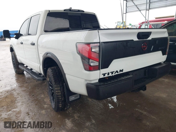 2024 Nissan Titan Pro-4X with VIN 1N6AA1EDXRN105077, listed as a IAAI auction lot 41545734 with 8,505 mi miles and . Bid and sale history available at DreamBid. Image 3.