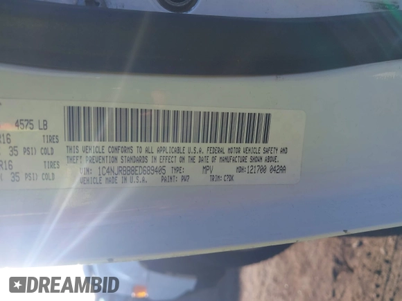 2014 Jeep Patriot Sport with VIN 1C4NJRBB8ED689405, listed as a IAAI auction lot 41679626 with Not Provided miles. Bid and sale history available at carsss.com. Image 9.