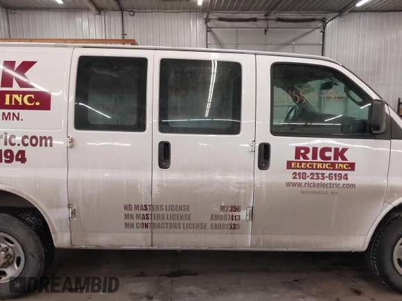 2019 Chevrolet Express Cargo with VIN 1GCWGAFG5K1321545, listed as a IAAI auction lot 41554480 with 43,749 mi miles and . Bid and sale history available at DreamBid. Image 14.