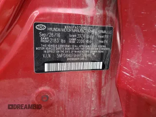 2017 Hyundai Elantra Limited с VIN 5NPD84LF9HH138846, выставлен на аукционе Copart как лот 43512055 с пробегом 109 702 миль миль и Списание • Salvage title. История ставок и продаж доступна на DreamBid. Изображение 12.