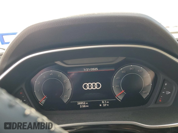 2020 Audi Q3 S line Prestige with VIN WA1FECF37L1043998, listed as a Copart auction lot 89387045 with 26,952 mi miles and Salvage Title. Bid and sale history available at carsss.com. Image 9.