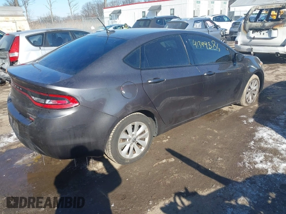 2015 Dodge Dart Aero with VIN 1C3CDFDH9FD362693, listed as a IAAI auction lot 41399886 with 101,521 mi miles. Bid and sale history available at carsss.com. Image 4.