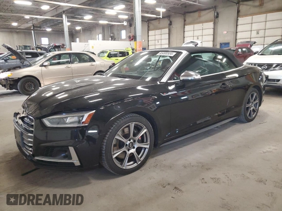 2018 Audi S5 Prestige z VIN WAU24GF50JN013082, wystawiony jako Copart lot #85085504 z przebiegiem 55 261 mil mil oraz Szkoda całkowita • Salvage title. Historia ofert i sprzedaży dostępna na DreamBid. Obrazek 1.