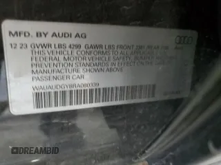 2024 Audi A3 Premium z VIN WAUAUDGY8RA080339, wystawiony jako Copart lot #56748905 z przebiegiem 30 467 mil mil oraz Czysty tytuł • Clean title. Historia ofert i sprzedaży dostępna na DreamBid. Obrazek 12.
