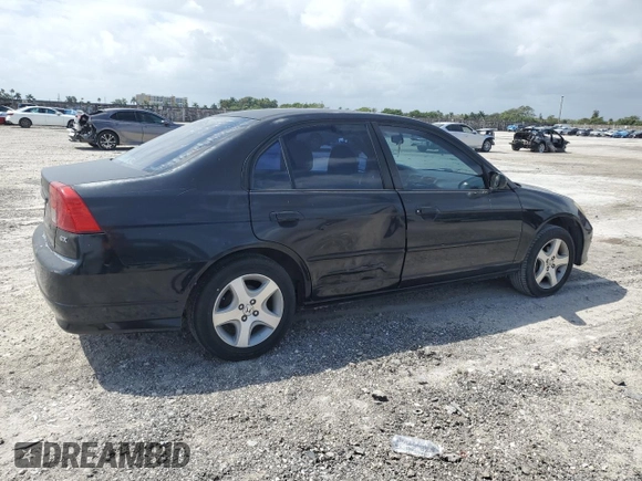 2004 Honda Civic EX with VIN 2HGES26774H632688, listed as a Copart auction lot 51146415 with 186,522 mi miles and Salvage Title. Bid and sale history available at DreamBid. Image 3.