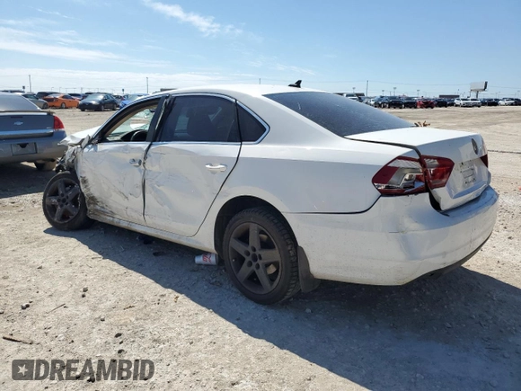 2012 Volkswagen Passat SE with VIN 1VWBP7A37CC100201, listed as a Copart auction lot 72813234 with Not provided miles and Salvage title. Bid and sale history available at DreamBid. Image 2.