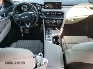2023 Genesis G70 2.0T with VIN KMTG34TA6PU113019, listed as a Copart auction lot 81570454 with 15,421 mi miles and Salvage Title. Bid and sale history available at DreamBid. Image 8.