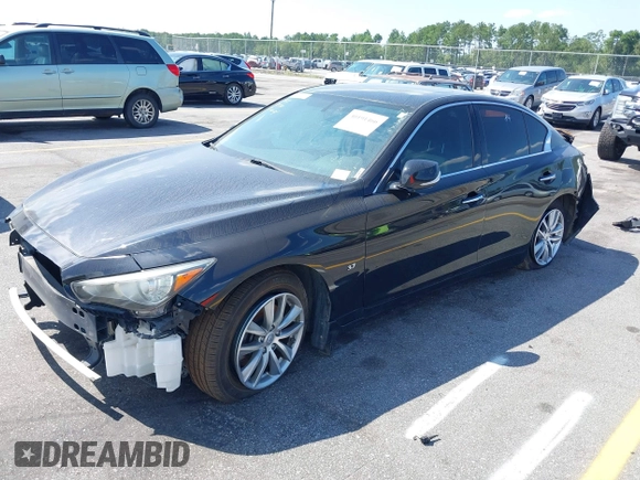 2015 Infiniti Q50 Premium with VIN JN1BV7AR0FM407577, listed as a IAAI auction lot 40191466 with 94,239 mi miles. Bid and sale history available at carsss.com. Image 2.