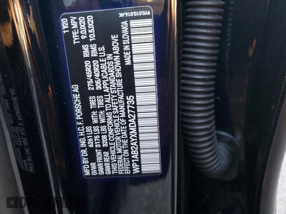 2021 Porsche Cayenne S с VIN WP1AB2AYXMDA27735, выставлен на аукционе Copart как лот 78906444 с пробегом 18 167 миль миль и Списание • Salvage title. История ставок и продаж доступна на DreamBid. Изображение 14.