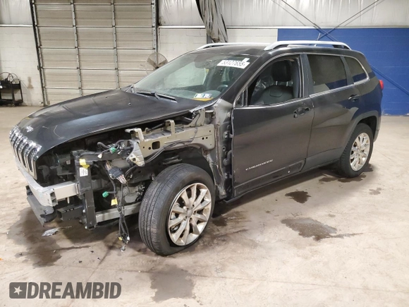 2015 Jeep Cherokee Limited with VIN 1C4PJMDB1FW785164, listed as a Copart auction lot 53127655 with 122,689 mi miles and Salvage Title. Bid and sale history available at carsss.com. Image 1.