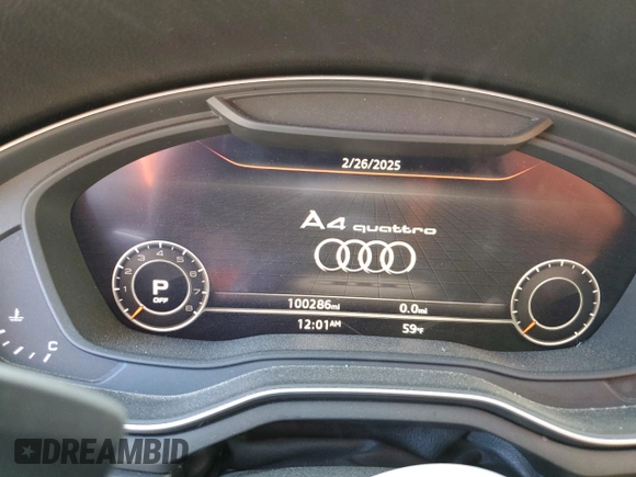 2018 Audi A4 Premium Plus с VIN WAUENAF48JN002846, выставлен на аукционе Copart как лот 47091585 с пробегом 100 286 миль миль и Списание • Salvage title. История ставок и продаж доступна на DreamBid. Изображение 9.