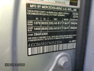 2007 Mercedes-Benz R 3.5L with VIN 4JGCB65E07A052324, listed as a Copart auction lot 75043424 with Not Provided miles and Clean Title. Bid and sale history available at carsss.com. Image 13.