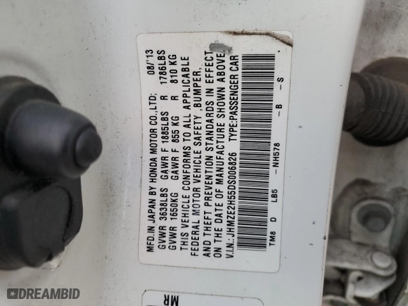 2013 Honda Insight LX with VIN JHMZE2H55DS006826, listed as a Copart auction lot 88403205 with 194,587 mi miles and Salvage Title. Bid and sale history available at carsss.com. Image 12.