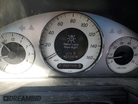 2009 Mercedes-Benz E-Class Luxury 3.5L with VIN WDBUF56X39B395793, listed as a Copart auction lot 48637085 with 96,874 mi miles and Salvage Title. Bid and sale history available at carsss.com. Image 9.