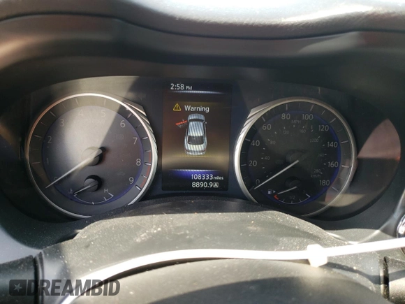 2015 Infiniti Q50 Premium with VIN JN1BV7AR2FM395710, listed as a Copart auction lot 60505055 with 108,333 mi miles and Salvage title. Bid and sale history available at DreamBid. Image 9.