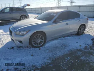 2018 Infiniti Q50 3.0t LUXE with VIN JN1EV7AR9JM430443, listed as a Copart auction lot 45404735 with 40,937 mi miles and Salvage Title. Bid and sale history available at carsss.com. Image 1.