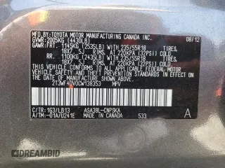 2012 Toyota RAV4 Sport with VIN 2T3WF4DV0CW138353, listed as a Copart auction lot 58526025 with 143,790 mi miles and Salvage title. Bid and sale history available at DreamBid. Image 13.