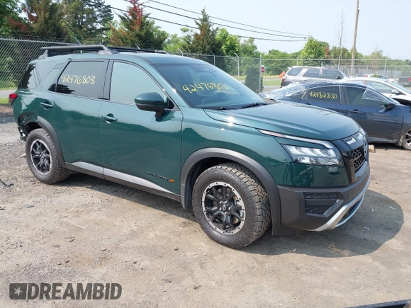 2025 Nissan Pathfinder Rock Creek with VIN 5N1DR3BD6SC239123, listed as a IAAI auction lot 42476803 with 637 mi miles and . Bid and sale history available at DreamBid. Image 1.