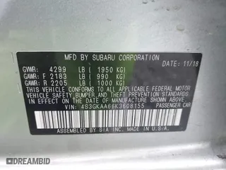 2019 Subaru Impreza with VIN 4S3GKAA66K3608155, listed as a IAAI auction lot 41916844 with 90,999 mi miles. Bid and sale history available at carsss.com. Image 9.
