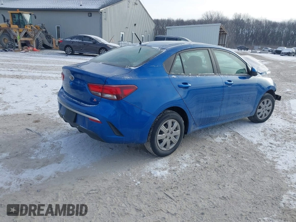 2021 Kia Rio S with VIN 3KPA24AD3ME423255, listed as a IAAI auction lot 41381989 with 18,802 mi miles. Bid and sale history available at carsss.com. Image 4.