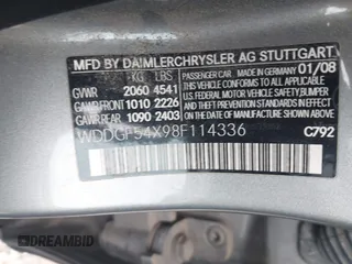 2008 Mercedes-Benz C 300 Sport with VIN WDDGF54X98F114336, listed as a IAAI auction lot 42204684 with 181,625 mi miles and . Bid and sale history available at carsss.com. Image 9.