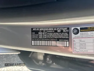 2021 Mercedes-Benz S 580 with VIN W1K6G7GB5MA038965, listed as a IAAI auction lot 42168395 with 90,055 mi miles and . Bid and sale history available at carsss.com. Image 9.
