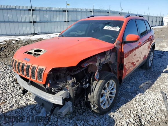 2021 Jeep Cherokee Latitude with VIN 1C4PJLCB0MD163918, listed as a Copart auction lot 42234095 with 95,274 mi miles and Salvage Title. Bid and sale history available at carsss.com. Image 1.