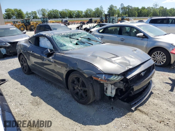 2020 Ford Mustang GT with VIN 1FA6P8CF6L5130303, listed as a Copart auction lot 57838495 with 45,319 mi miles and Salvage title. Bid and sale history available at DreamBid. Image 4.