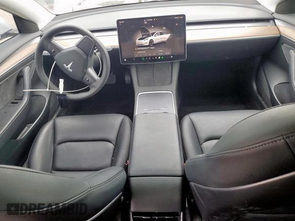2023 Tesla Model 3 with VIN 5YJ3E1EA3PF562251, listed as a Copart auction lot 58293355 with 16,283 mi miles and Salvage title. Bid and sale history available at DreamBid. Image 8.