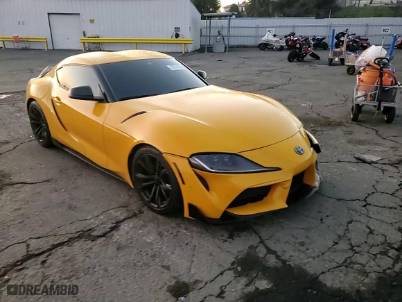 2021 Toyota GR Supra 2.0 with VIN WZ1DB2C00MW046029, listed as a Copart auction lot 85794394 with 0 mi miles and Salvage Title. Bid and sale history available at carsss.com. Image 10.