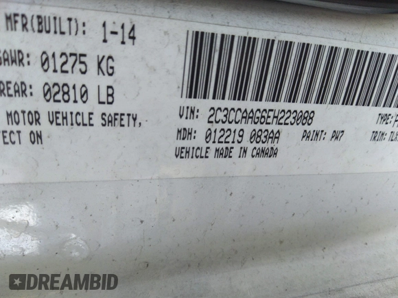 2014 Chrysler 300 z VIN 2C3CCAAG6EH223088, wystawiony jako IAAI lot #31400468 z przebiegiem 137 747 mil mil oraz . Historia ofert i sprzedaży dostępna na DreamBid. Obrazek 9.