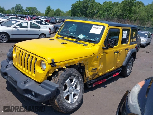 2021 Jeep Wrangler Unlimited Sport with VIN 1C4HJXKN9MW709420, listed as a IAAI auction lot 42403223 with 154,299 mi miles and . Bid and sale history available at DreamBid. Image 17.