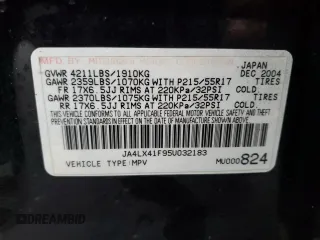 2005 Mitsubishi Outlander XLS with VIN JA4LX41F95U032183, listed as a Copart auction lot 49083555 with 159,392 mi miles and Salvage Title. Bid and sale history available at carsss.com. Image 14.