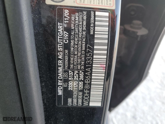 2010 Mercedes-Benz E-Class E 350 Luxury with VIN WDDHF8HB6AA133577, listed as a Copart auction lot 48939325 with 208,814 mi miles and Clean Title. Bid and sale history available at carsss.com. Image 12.