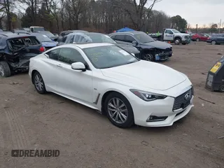 2018 Infiniti Q60 3.0t Luxe with VIN JN1EV7EL9JM392962, listed as a IAAI auction lot 41307185 with 58,280 mi miles and . Bid and sale history available at carsss.com. Image 1.