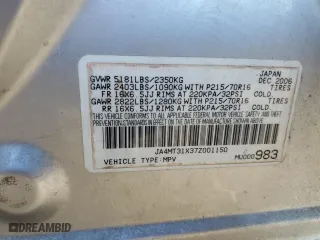 2007 Mitsubishi Outlander LS with VIN JA4MT31X37Z001150, listed as a Copart auction lot 41342215 with 227,663 mi miles and Salvage Title. Bid and sale history available at carsss.com. Image 15.
