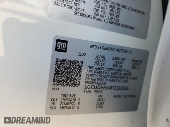 2023 Chevrolet Silverado 1500 RST with VIN 1GCUDEE84PZ133965, listed as a Copart auction lot 42206615 with 33,541 mi miles and Salvage Title. Bid and sale history available at DreamBid. Image 13.